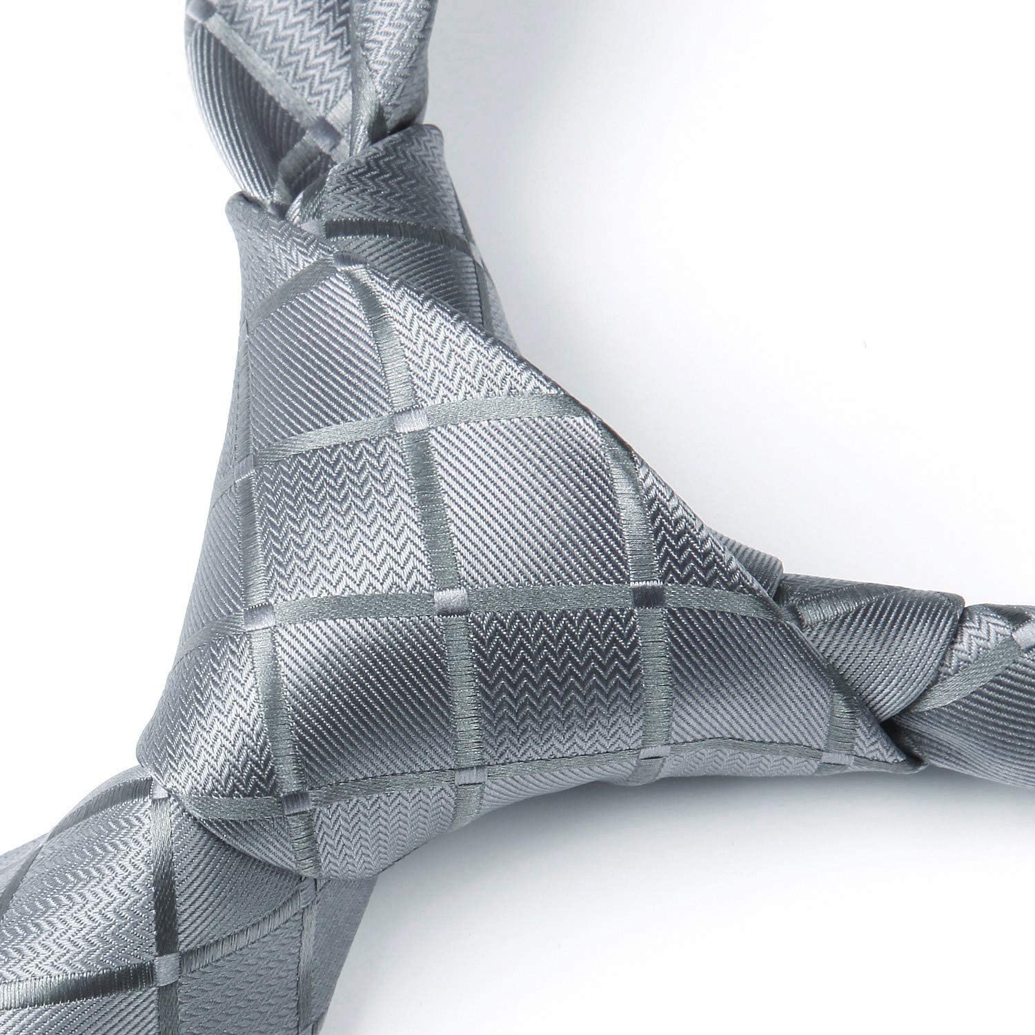 Plaid Tie Handkerchief Set - GRAY 2