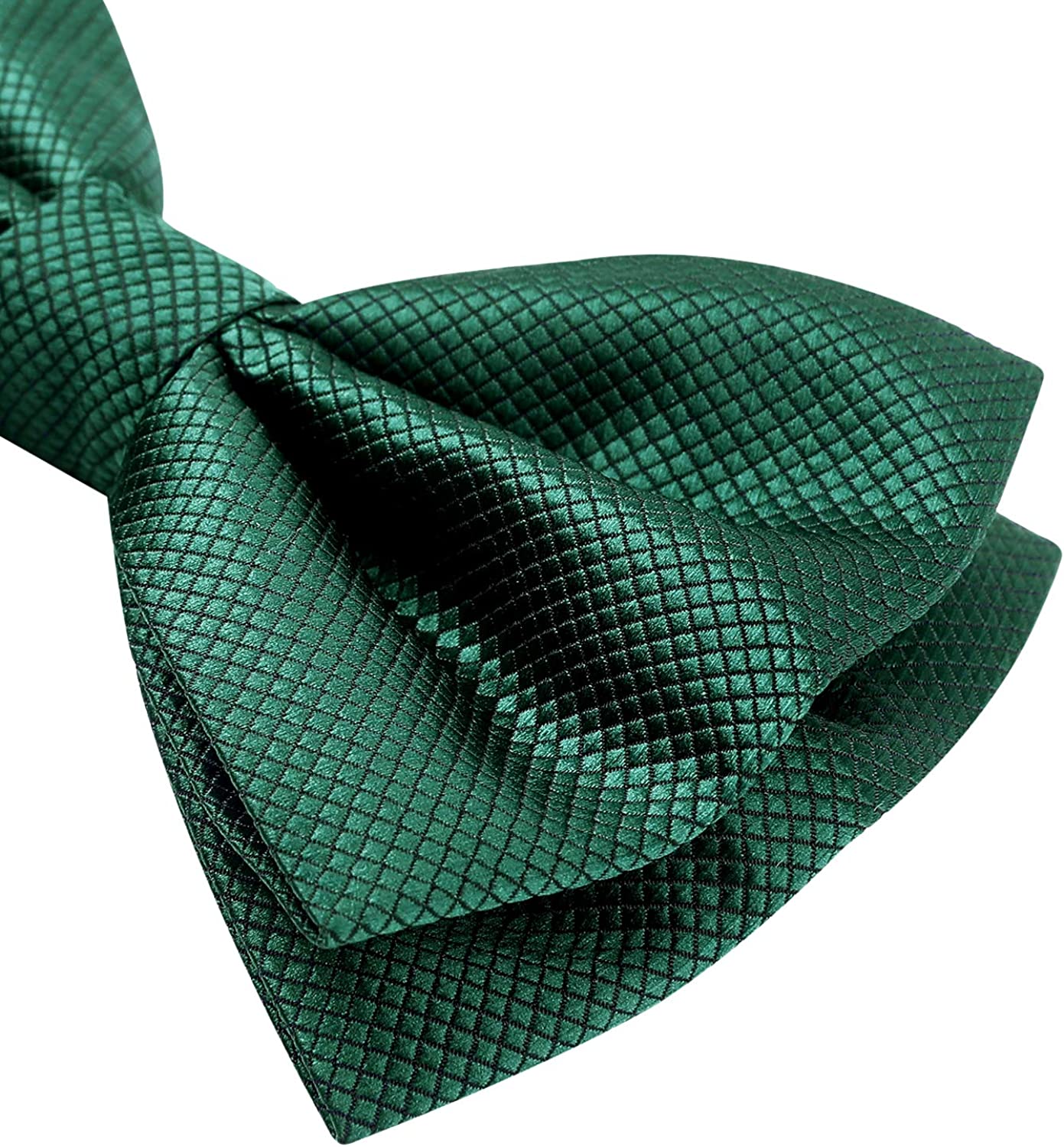Solid Pre-Tied Bow Tie & Pocket Square - G-EMERALD GREEN