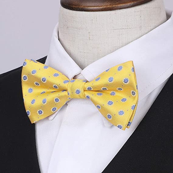 Floral Pre-Tied Bow Tie for Boy - YELLOW/BLUE