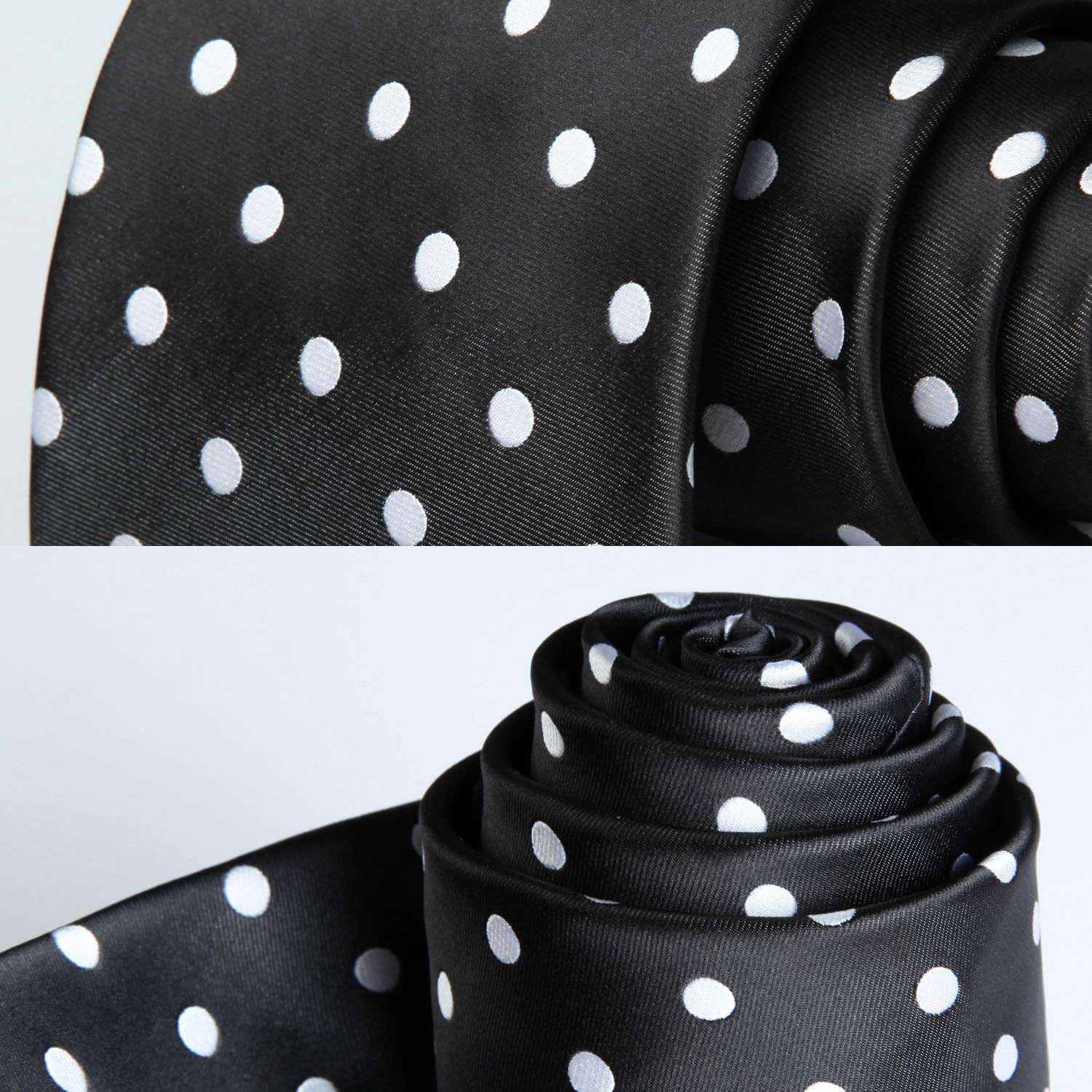 Polka Dot Tie Handkerchief Set - C-BLACK/WHITE