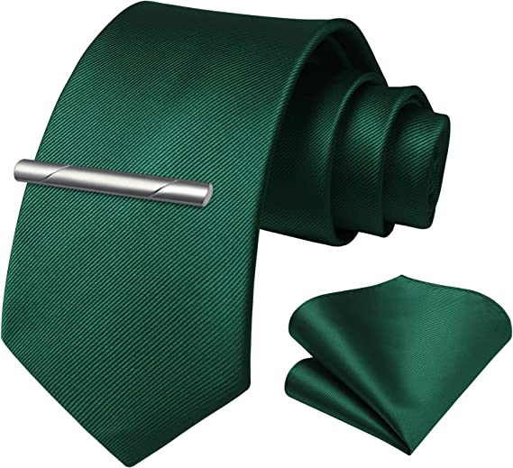 Solid Tie Handkerchief Set - GREEN
