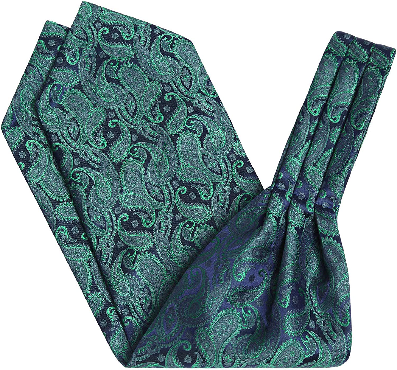 Floral Paisley Ascot Cravat Scarf Green 4
