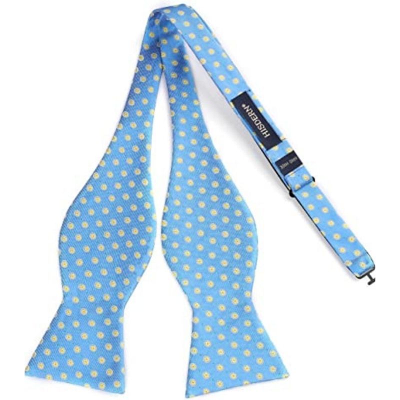 Floral Bow Tie & Pocket Square - A-BLUE/YELLOW