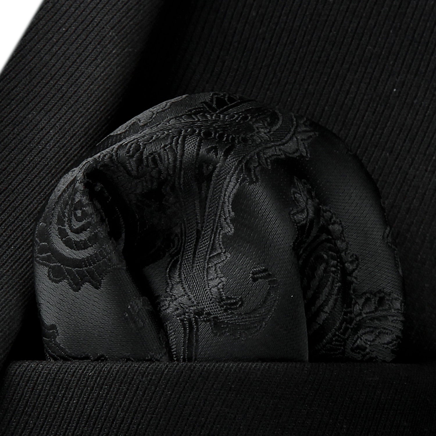 Paisley Tie Handkerchief Set - C5-BLACK