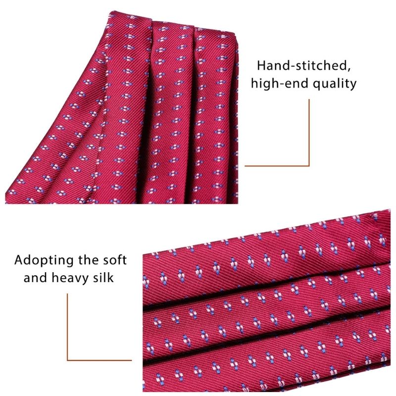 Polka Dot Ascot Cravat Scarf - B-RED POLKA DOT