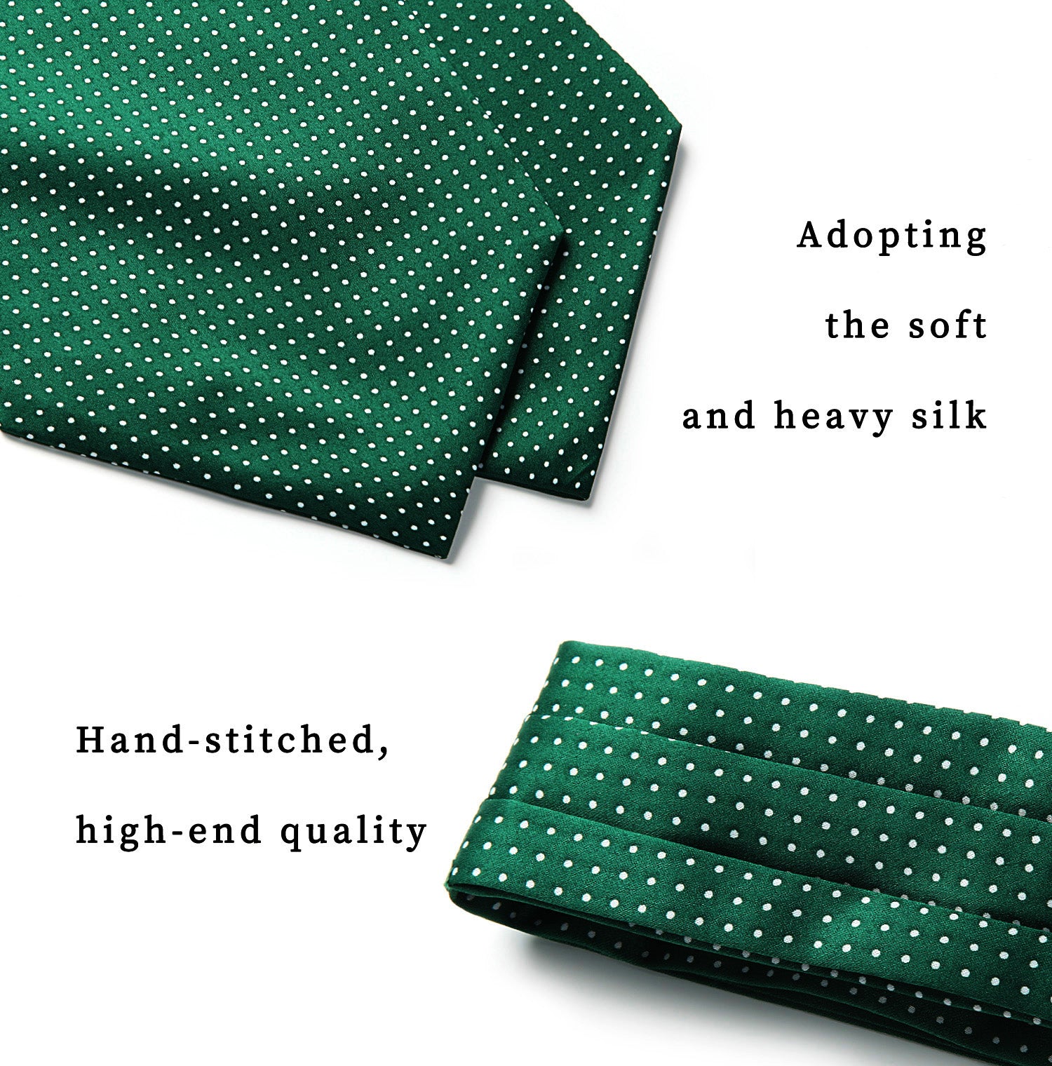 Polka Dot Ascot Cravat Scarf - GREEN