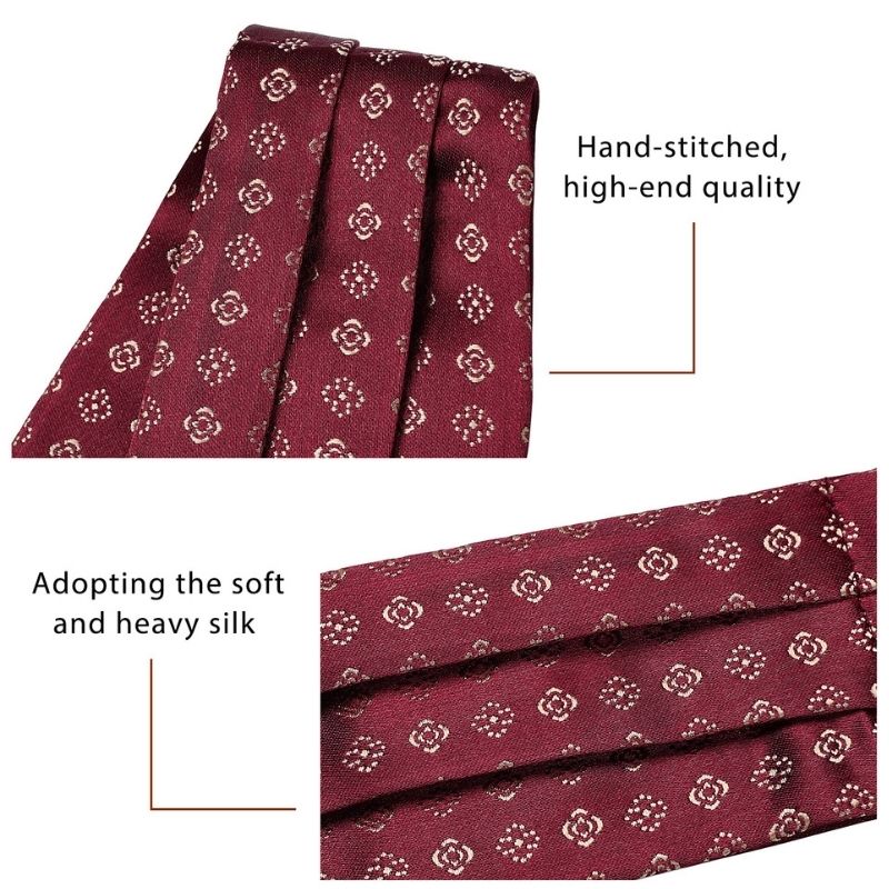 Floral Paisley Ascot Cravat Scarf - 01 NAVY BLUE