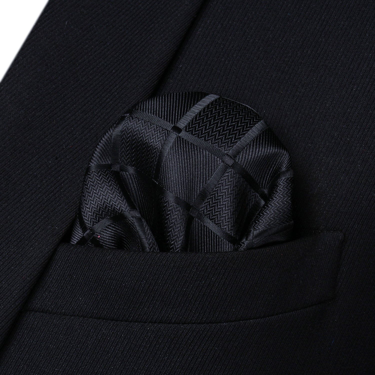 Plaid Suspender Pre Tied Bow Tie Handkerchief Black