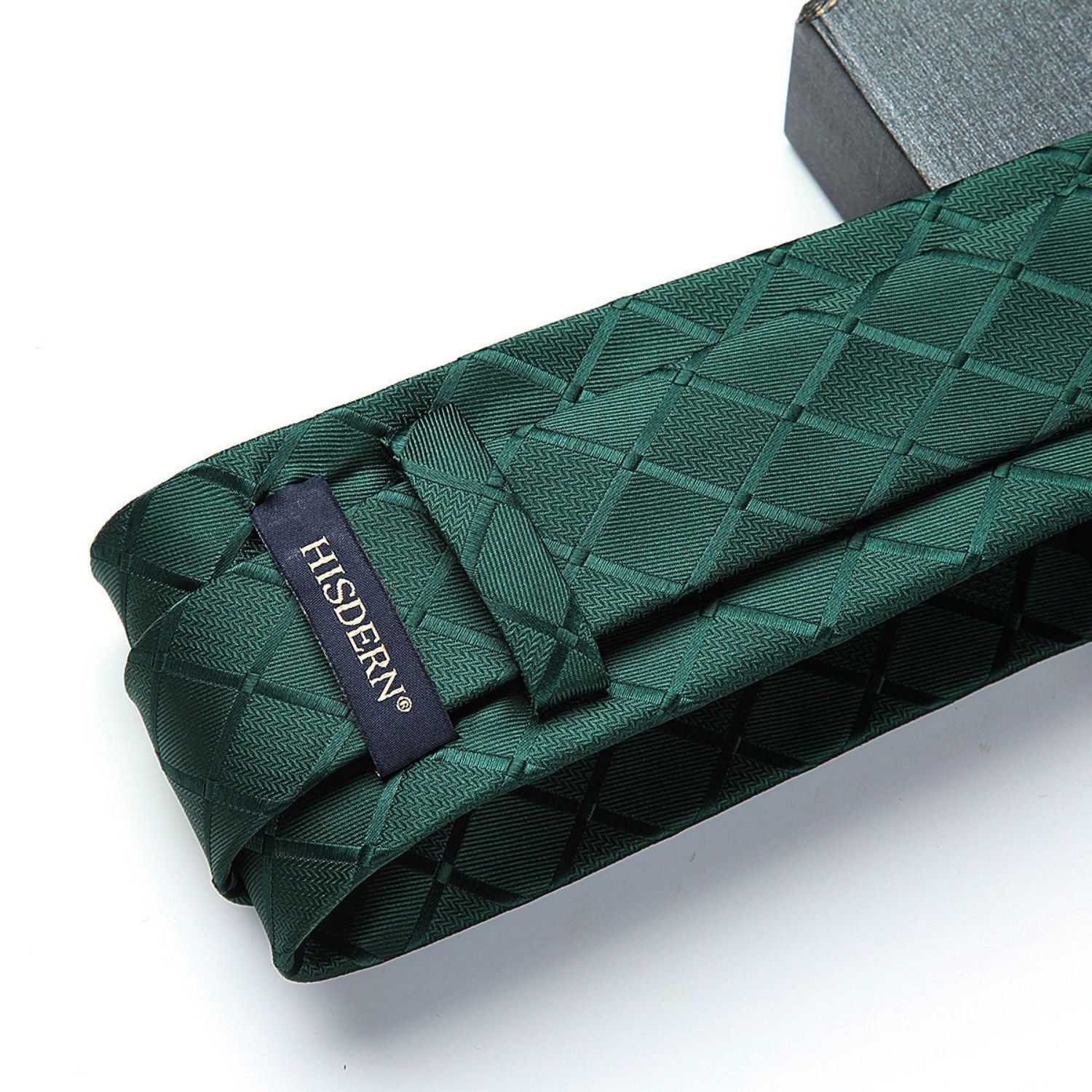 Plaid Tie Handkerchief Set - A-GREEN