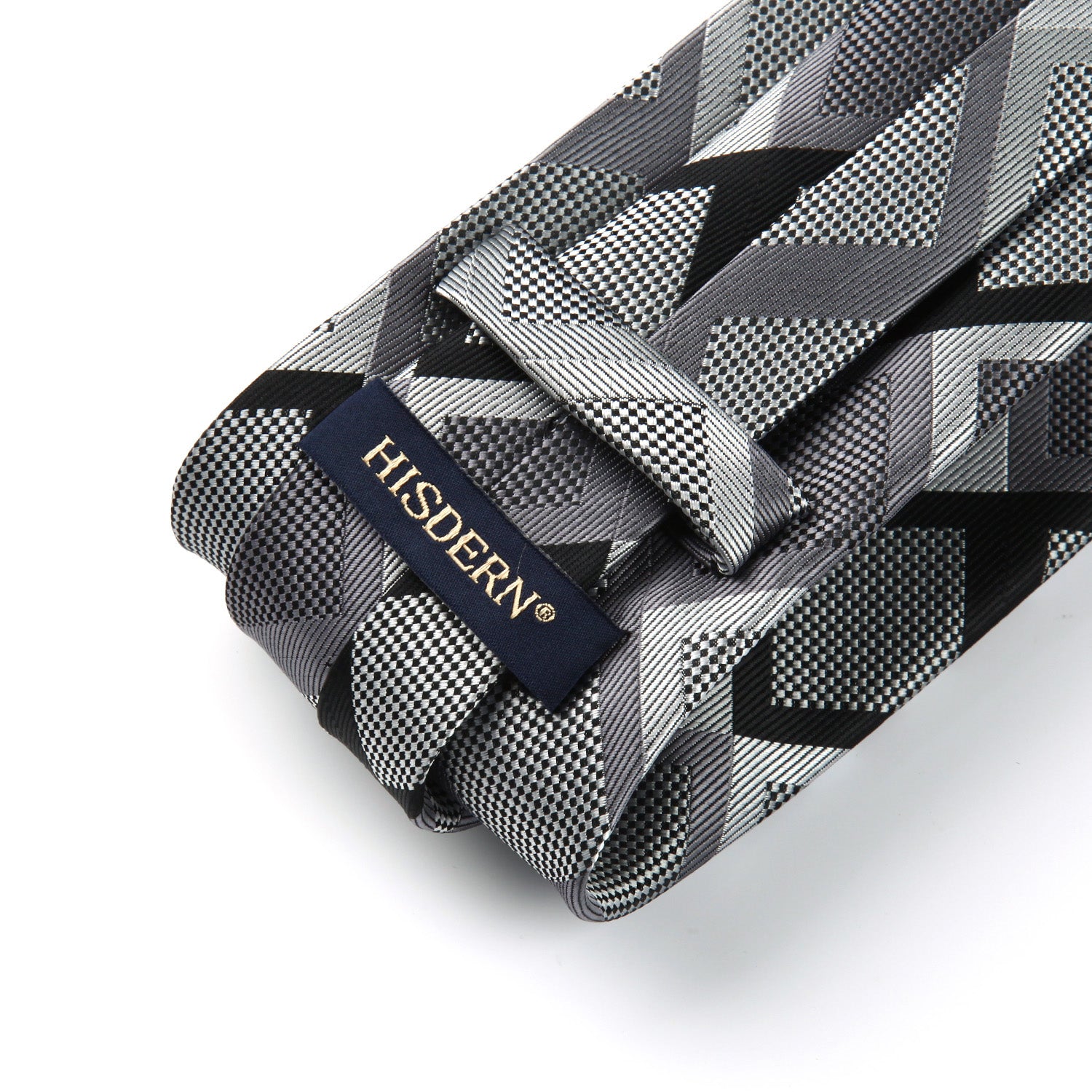 Plaid Tie Handkerchief Set - GRAY