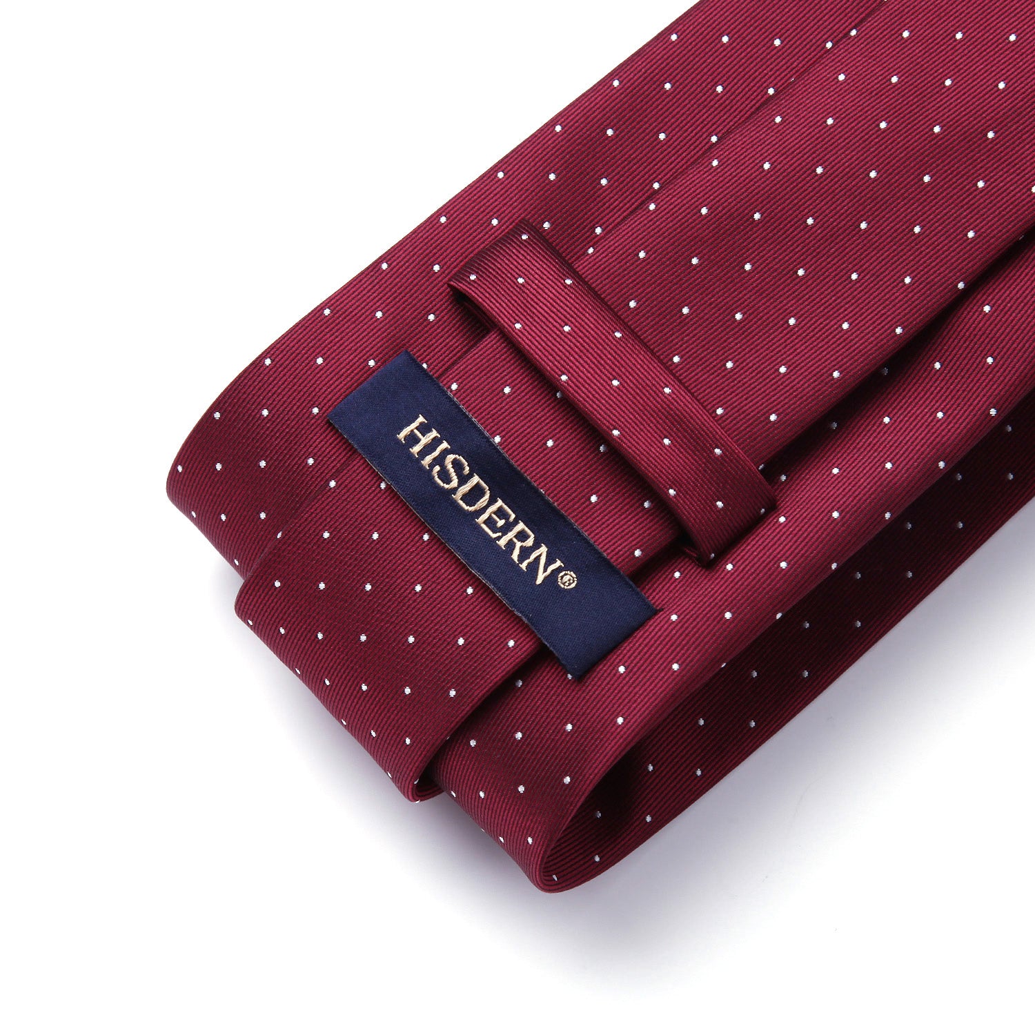 Polka Dot Ties Handkerchief Set - BURGUNDY