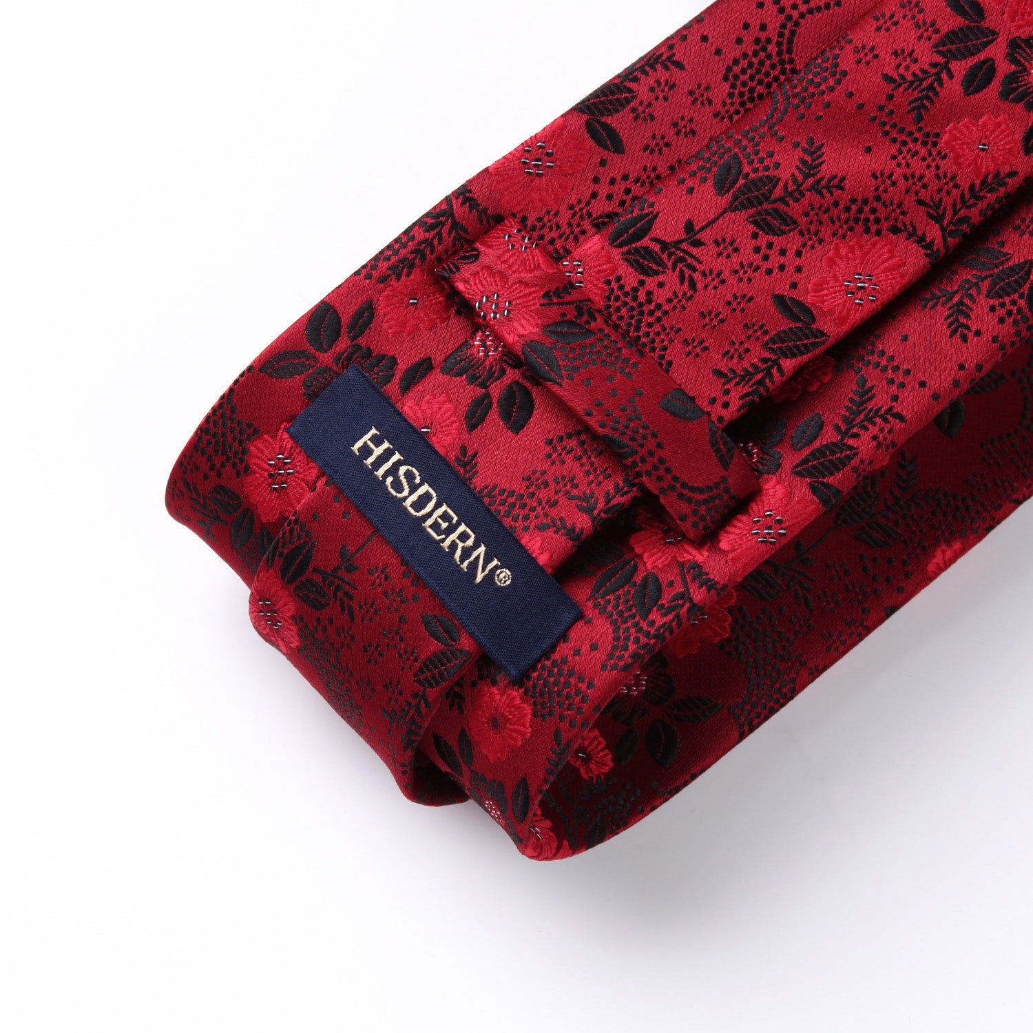 Floral Tie Handkerchief Set - B2-RED/BLACK
