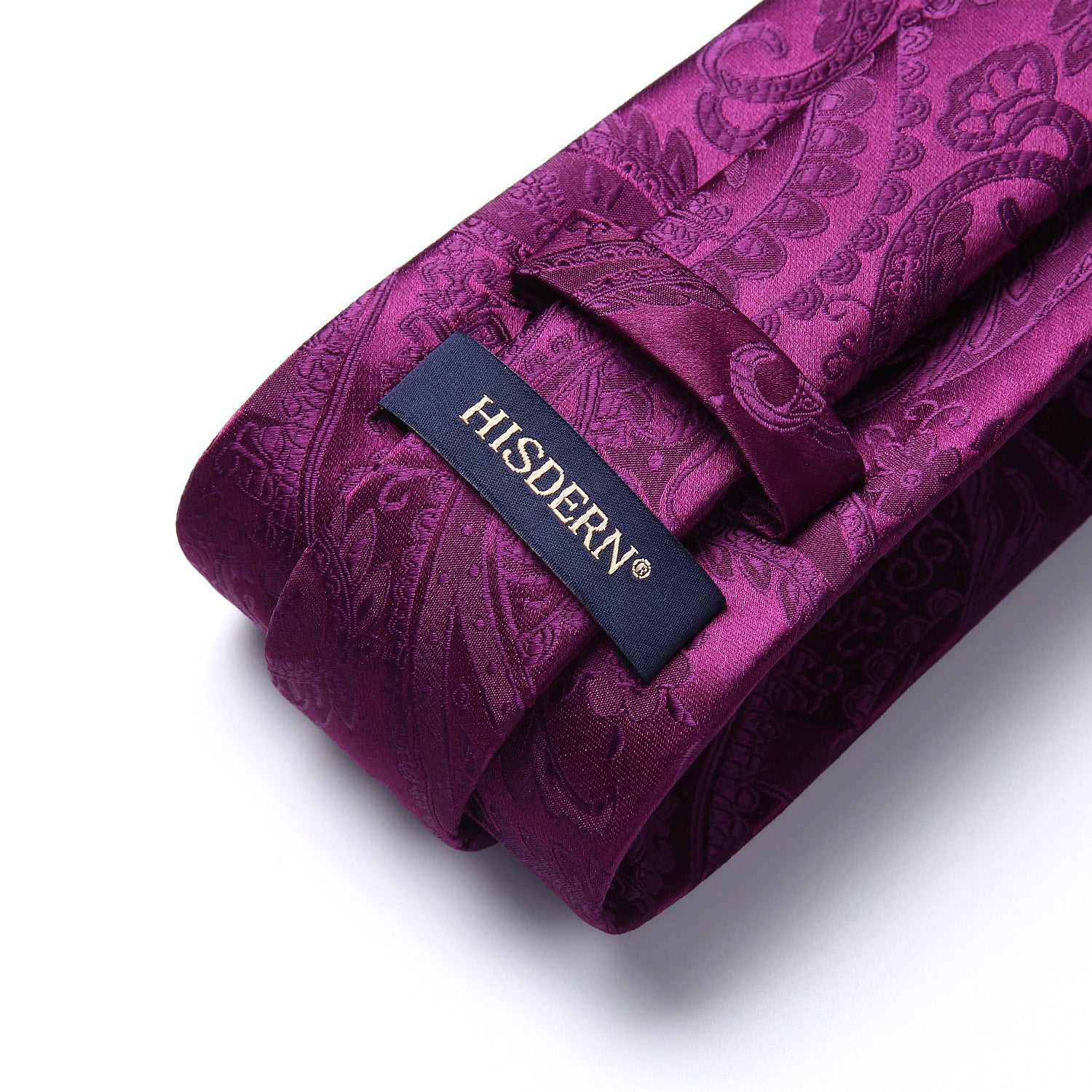 Floral Solid Paisley Tie Handkerchief Set - A-PURPLE