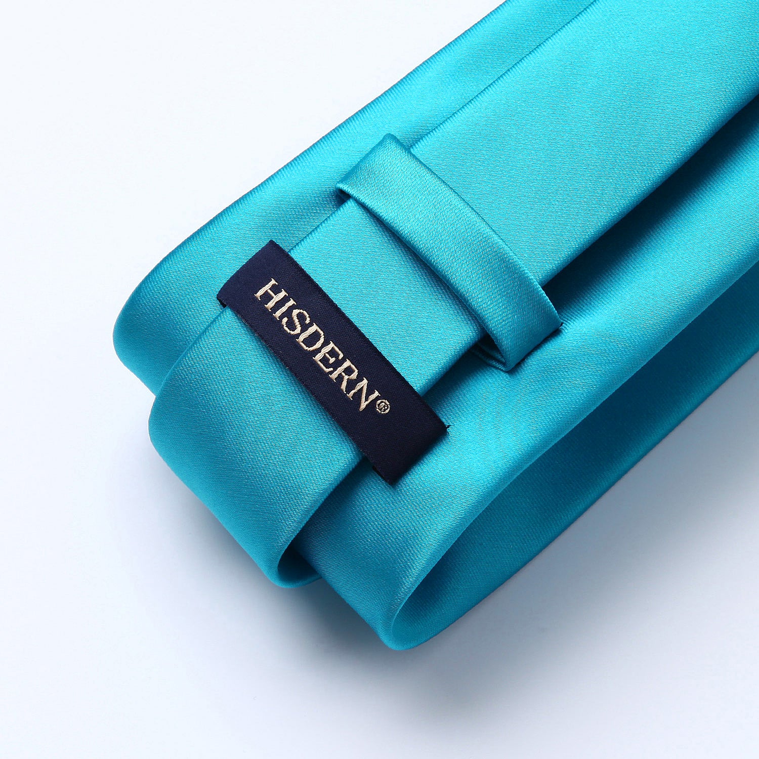 Solid Tie Handkerchief Set - B1-AQUA