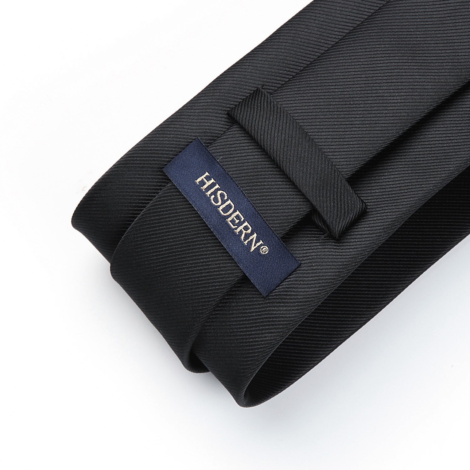 Solid Tie Handkerchief Set - BLACK