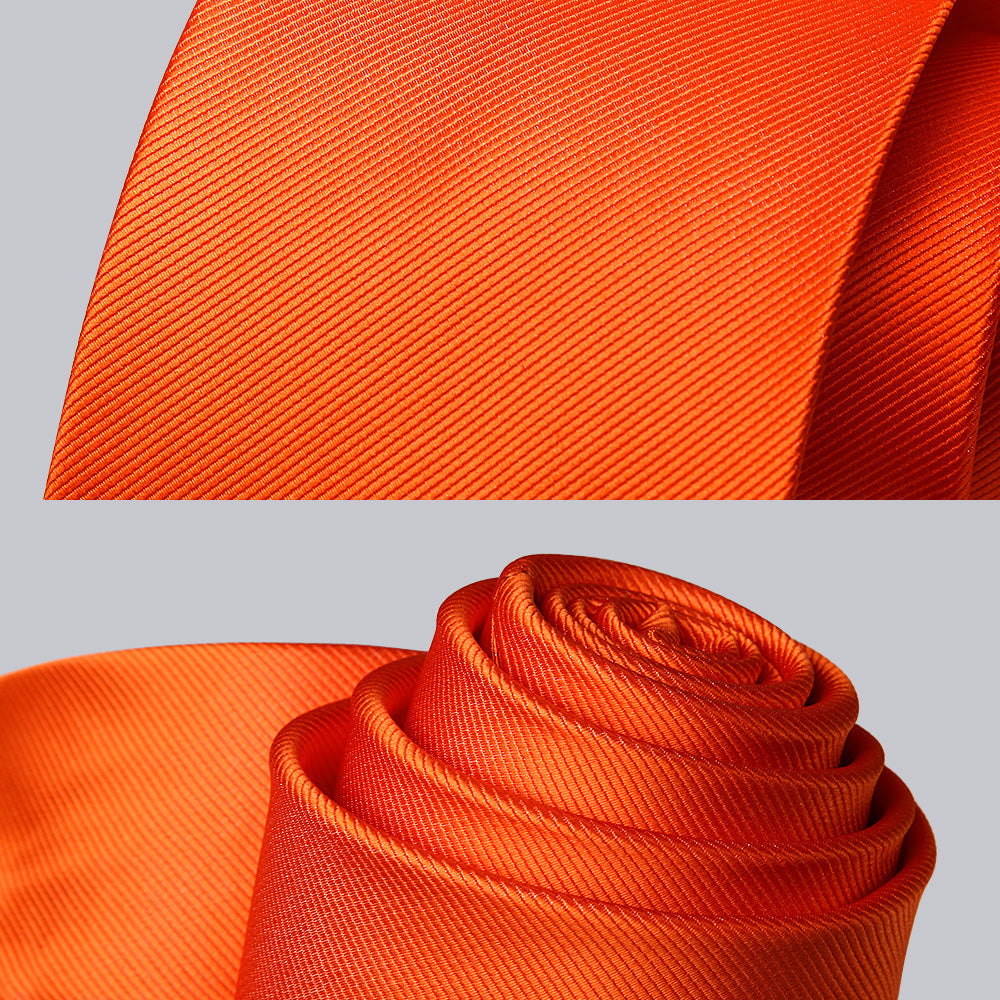 Solid Tie Handkerchief Set - O-ORANGE
