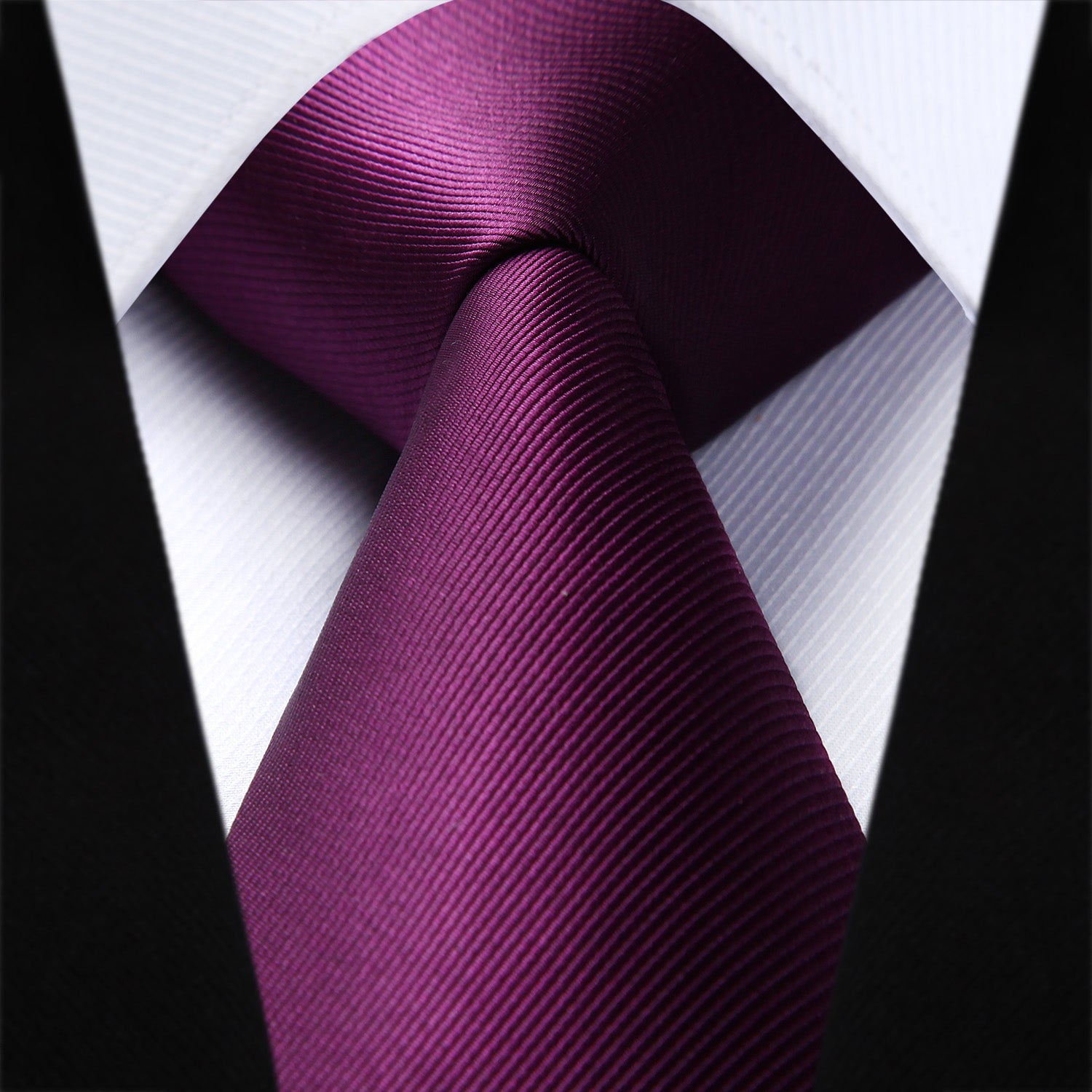 Solid Tie Handkerchief Set - H-PURPLE