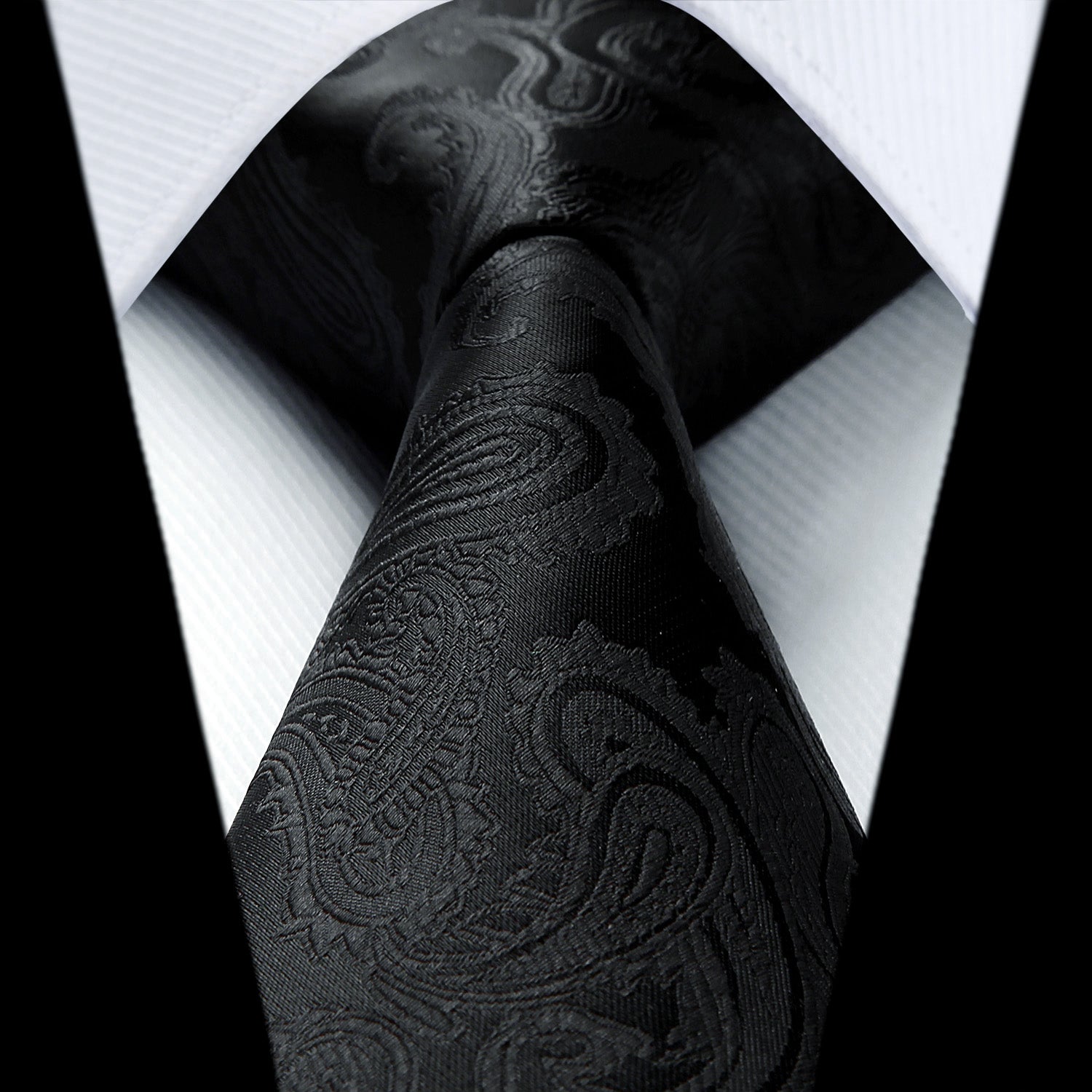 Paisley Tie Handkerchief Set - C5-BLACK