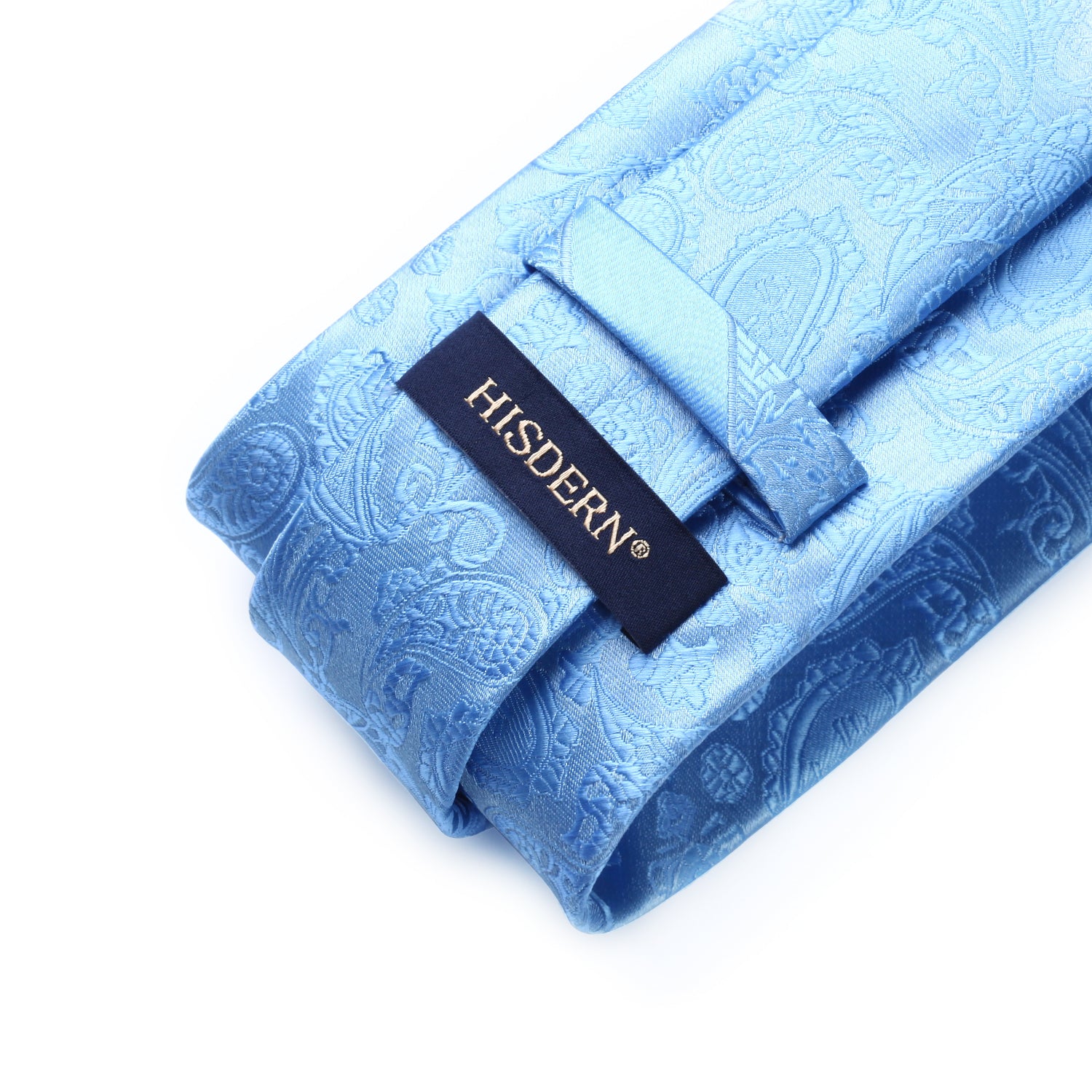 Paisley Floral Tie Handkerchief Set - D6-BABY BLUE