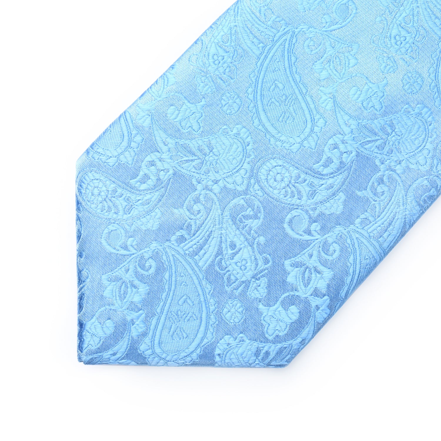 Paisley Floral Tie Handkerchief Set - D6-BABY BLUE