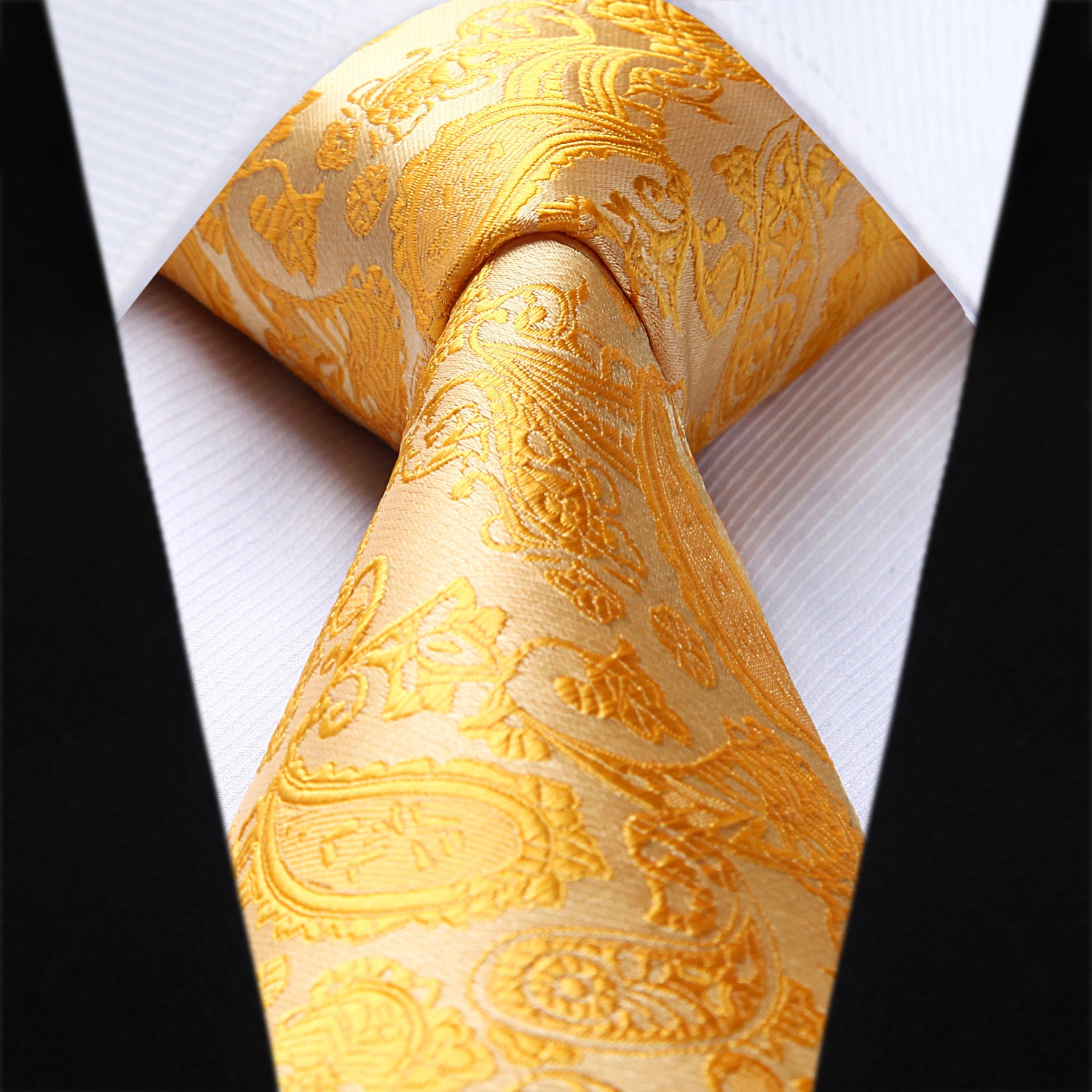Paisley Tie Handkerchief Set - E6-YELLOW