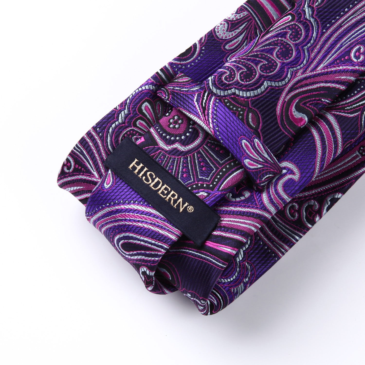 Paisley Tie Handkerchief Set - A11-PURPLE