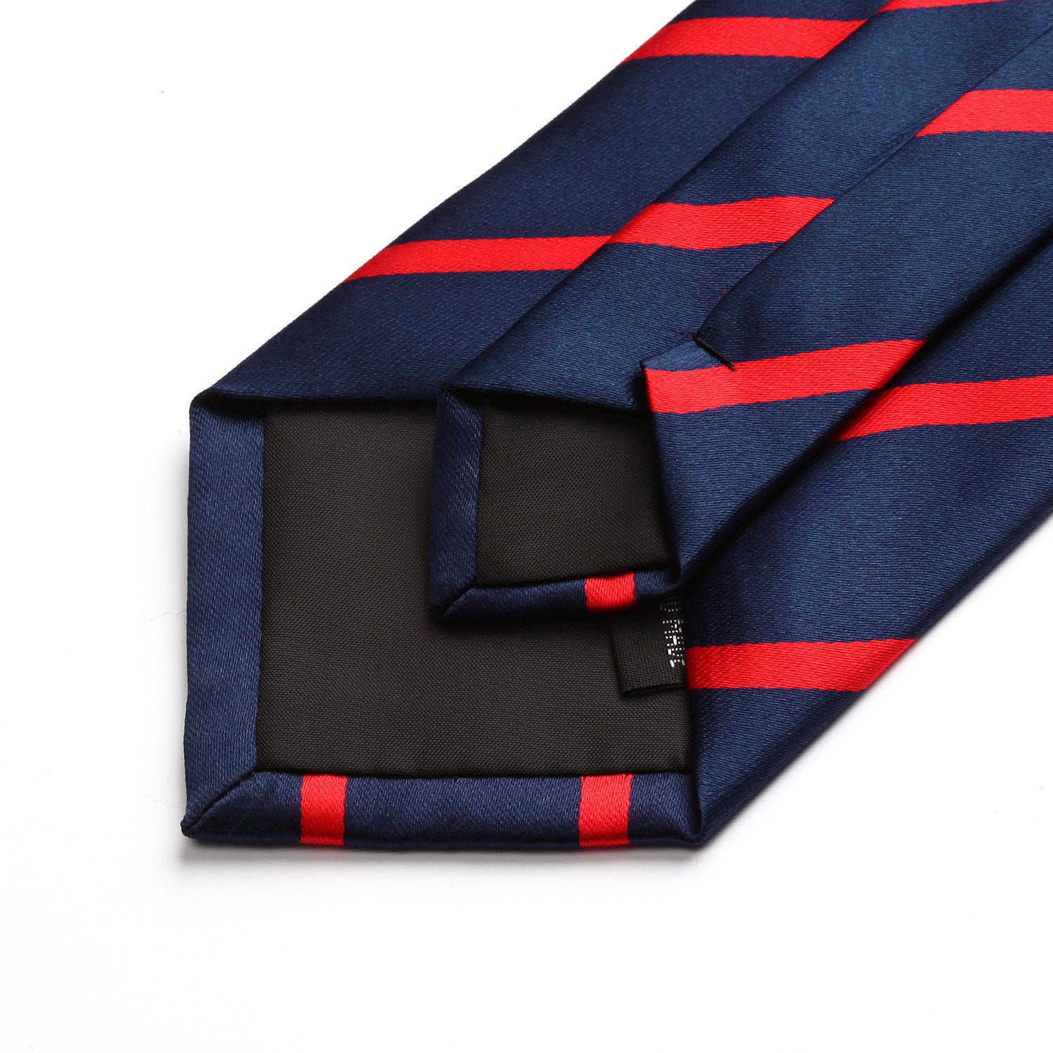 Stripe Tie Handkerchief Set - S-NAVY BLUE RED 1