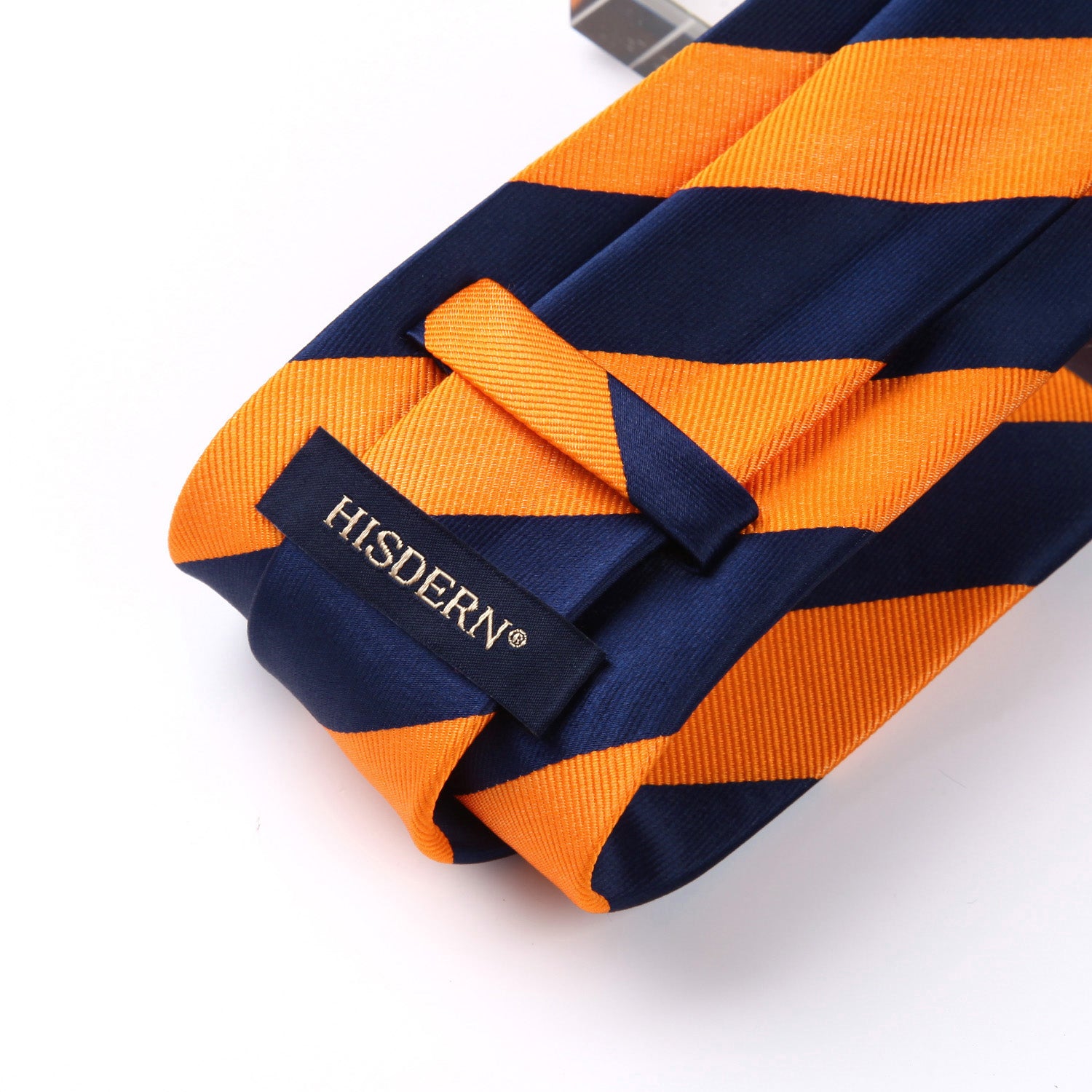 Stripe Tie Handkerchief Set - S-ORANGE