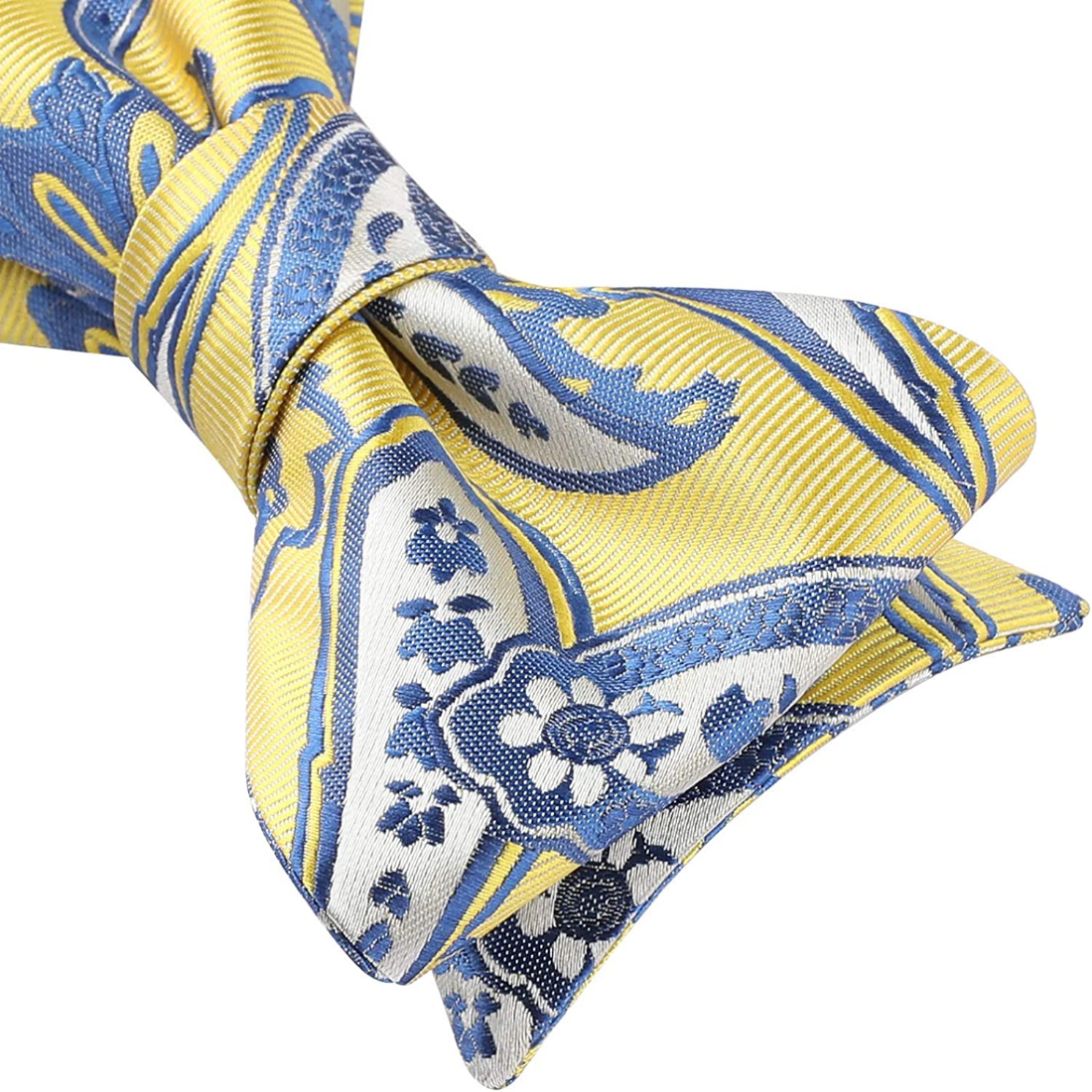 Paisley Bow Tie & Pocket Square - YELLOW-1