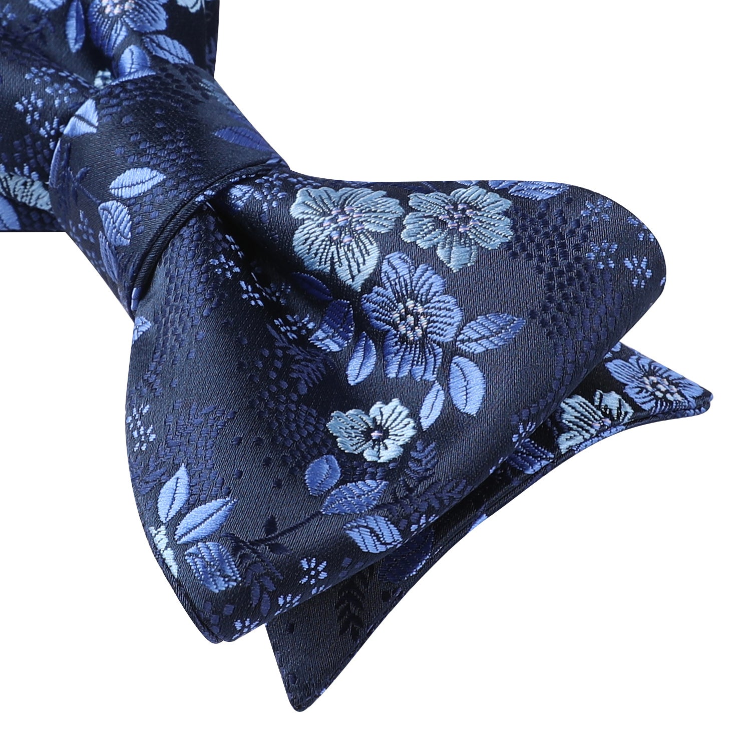Floral Bow Tie & Pocket Square - A-A NAVY BLUE