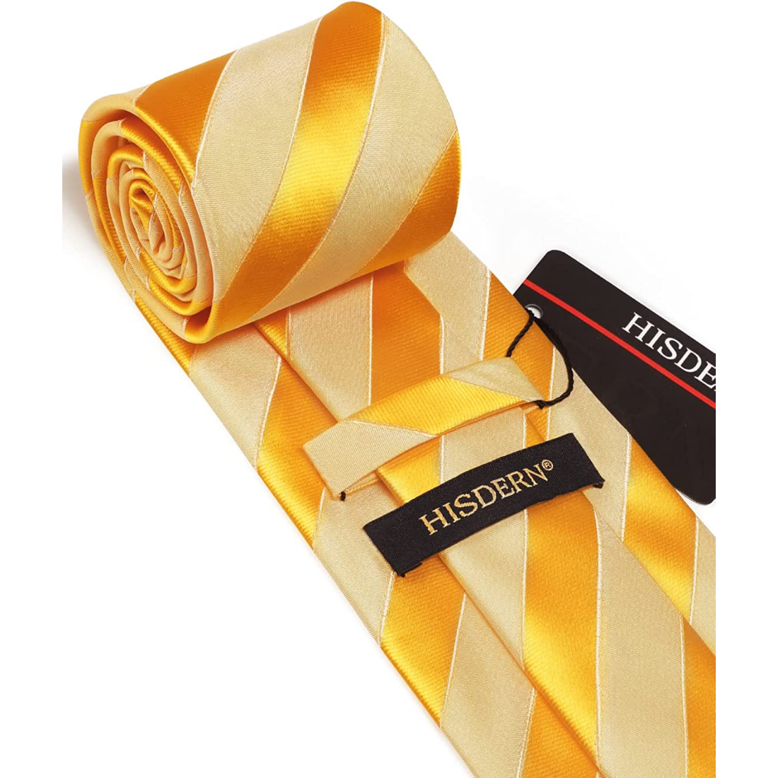 Stripe Tie Handkerchief Set - 04-YELLOW