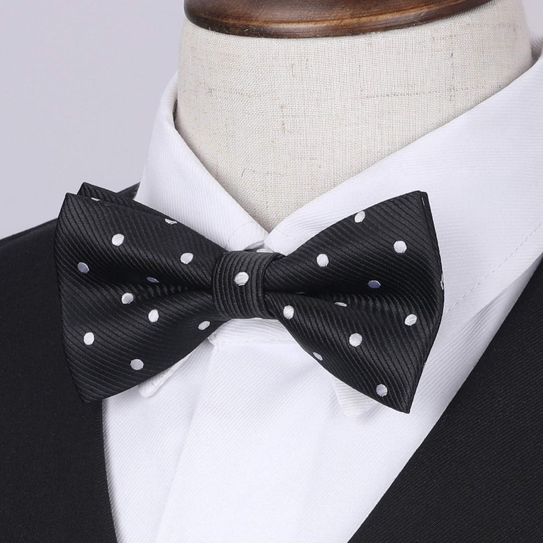 Polka Dot Pre-Tied Bow Tie for Boy - BLACK/WHITE 1