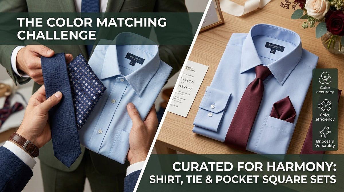 Effortless Elegance Why Shirt + Tie + Pocket Square Sets are a Wedding Saver