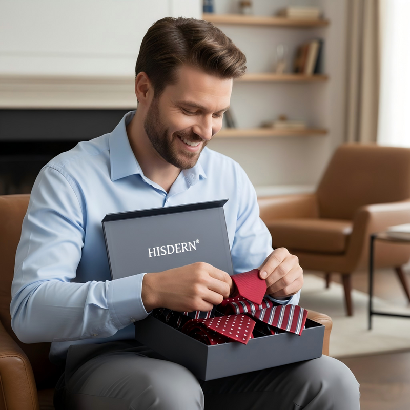 3-piece men's necktie gift set in luxury box