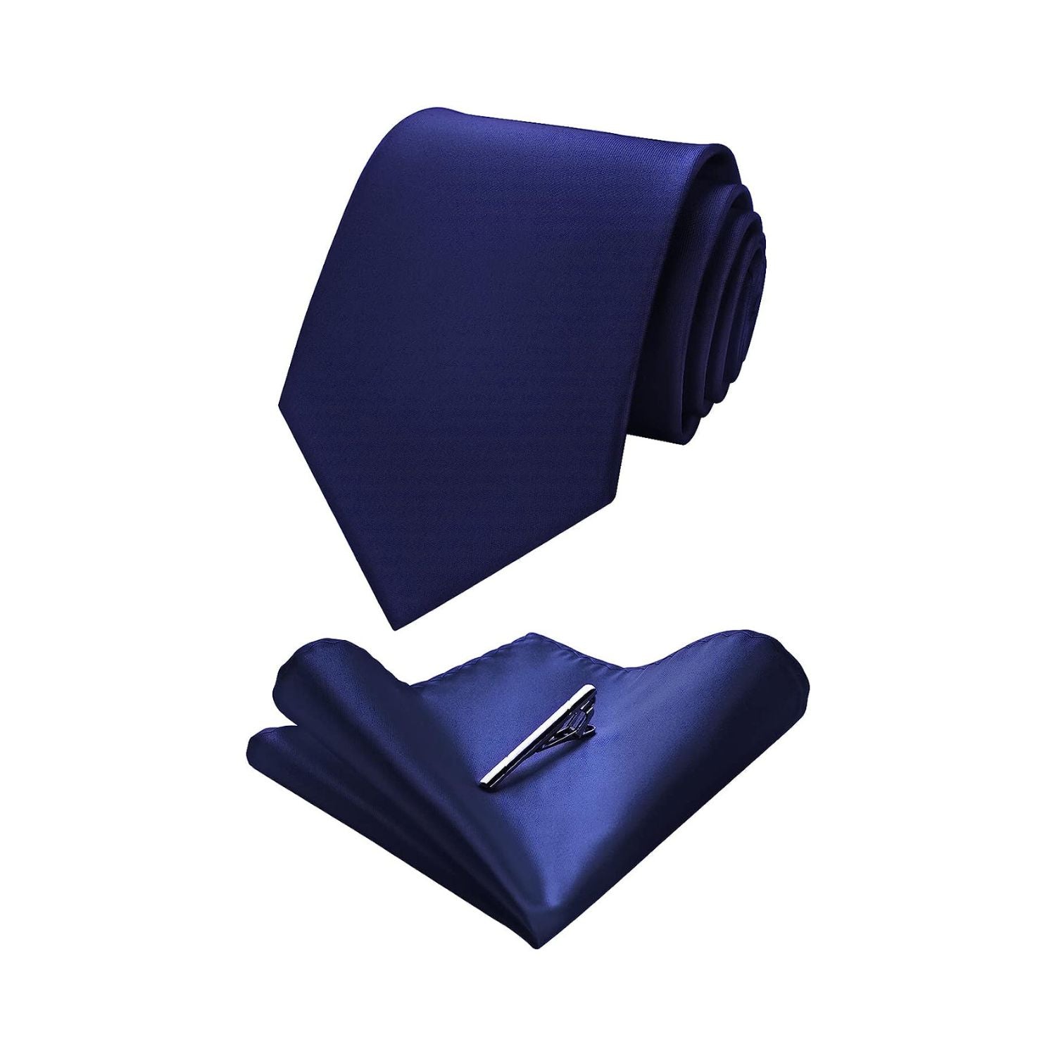 Solid Tie Handkerchief Clip - NAVY BLUE