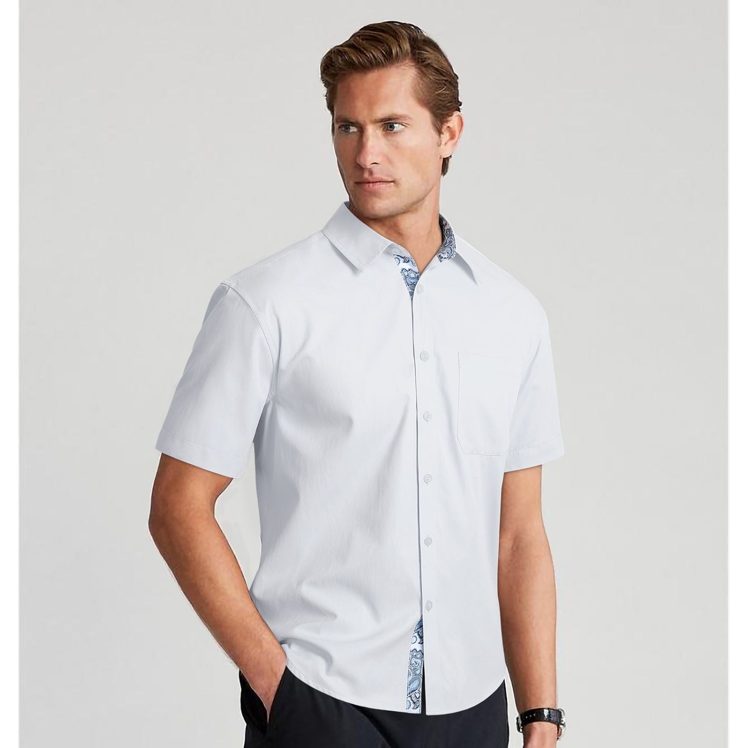 Men's Short Sleeve with Pocket - A1-WHITE