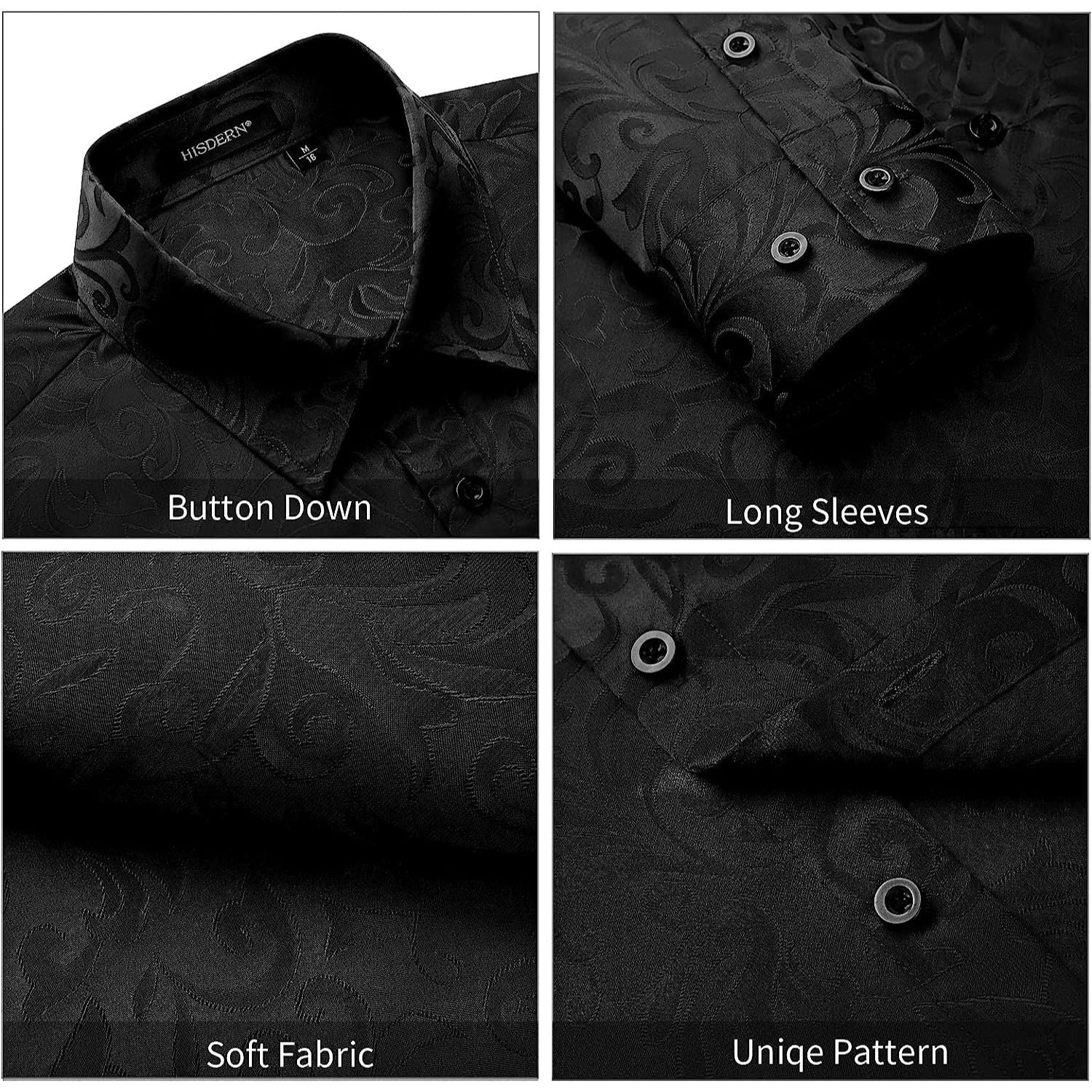 Shiny Satin Dress Shirt - BLACK2