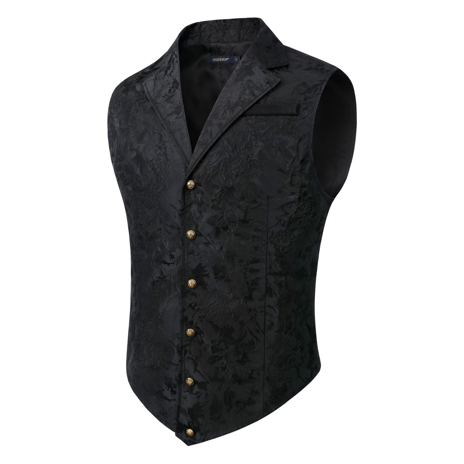 Gothic Lapel Vest for Men - BLACK-7