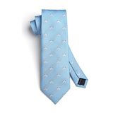 Bulldog Tie Handkerchief Set - BABY BLUE 