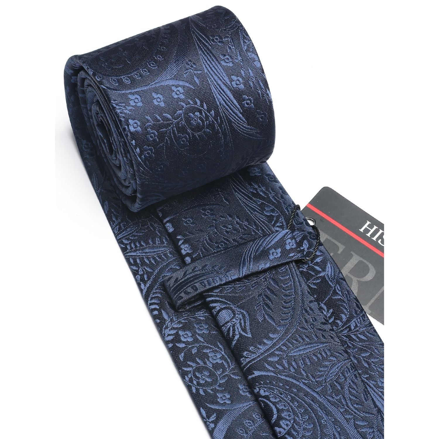 Paisley Tie Handkerchief Set - NAVY BLUE