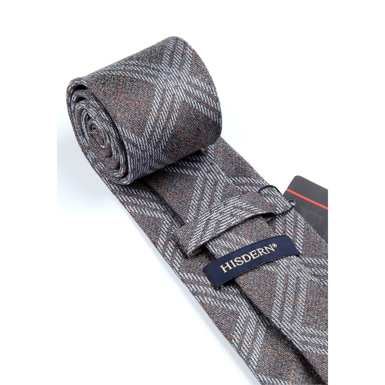 Stripe Tie Handkerchief Set - BROWN
