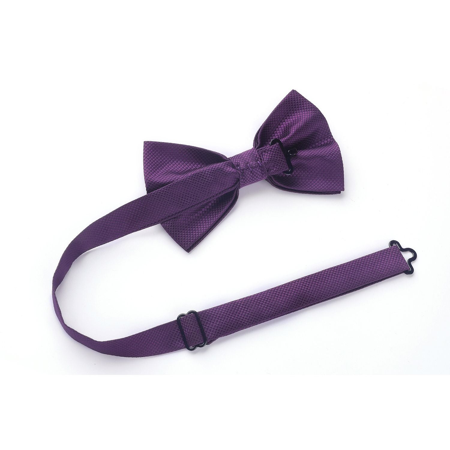 Solid Pre-Tied Bow Tie & Pocket Square - P-PURPLE 2