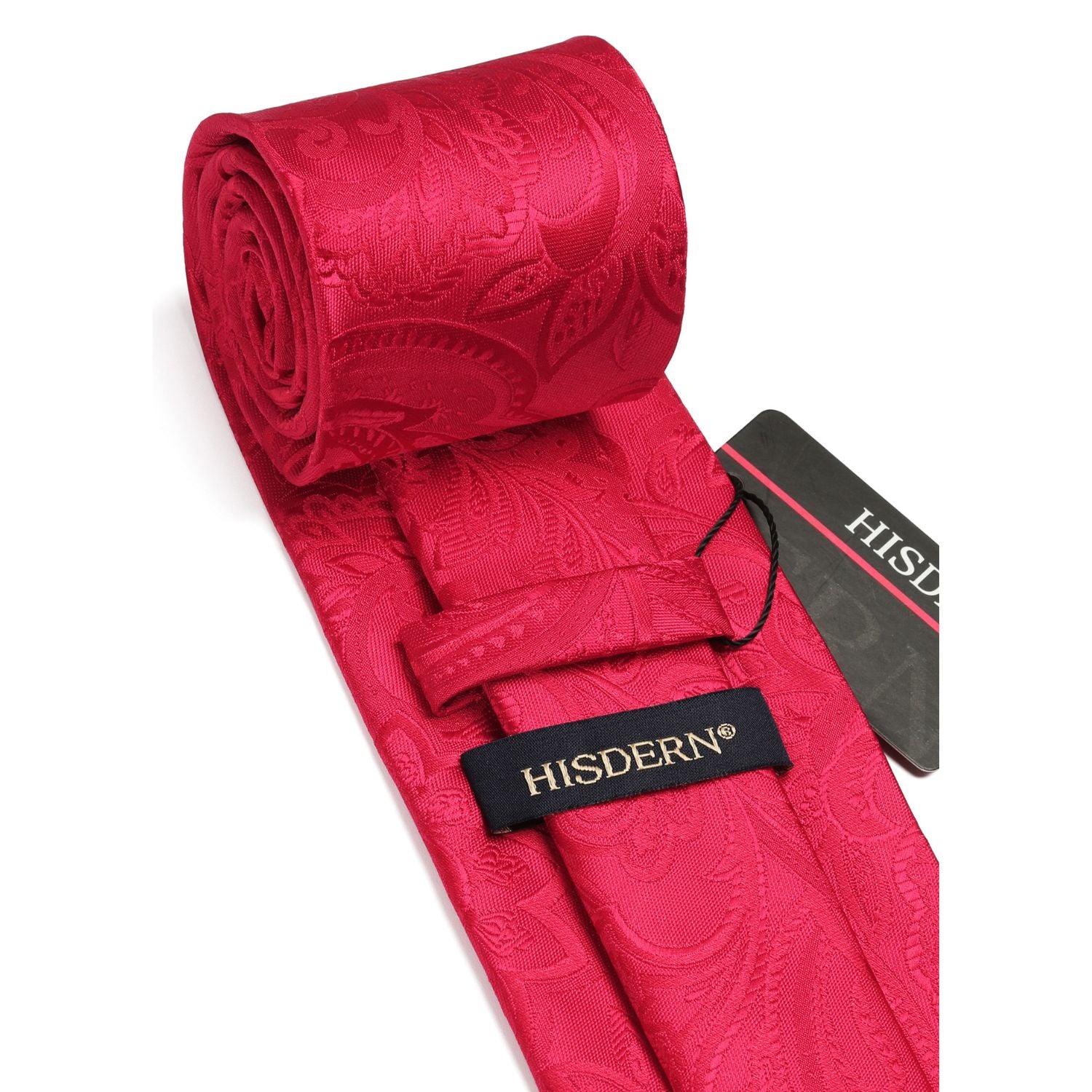 Floral 3.4 inch Tie Handkerchief Set - 10-RED PAISLEY