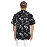 Hawaiian Tropical Shirts with Pocket - C-01 BLACK 