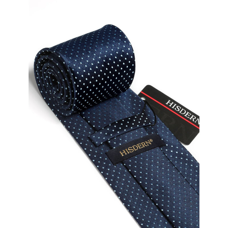 Polka Dot Tie Handkerchief Set - A1-BLUE/WHITE 