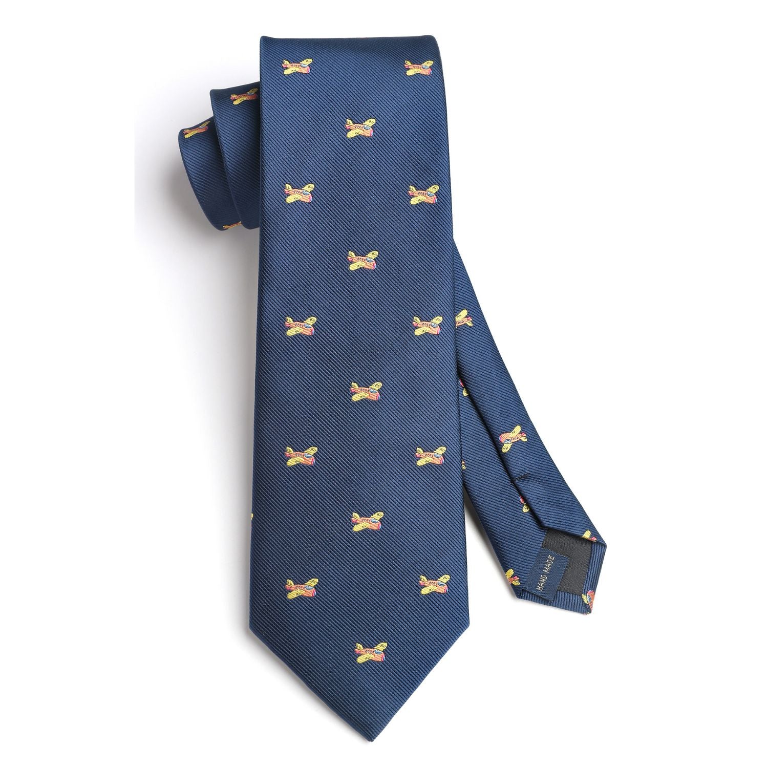 Airplane Tie Handkerchief Set - NAVY BLUE-3