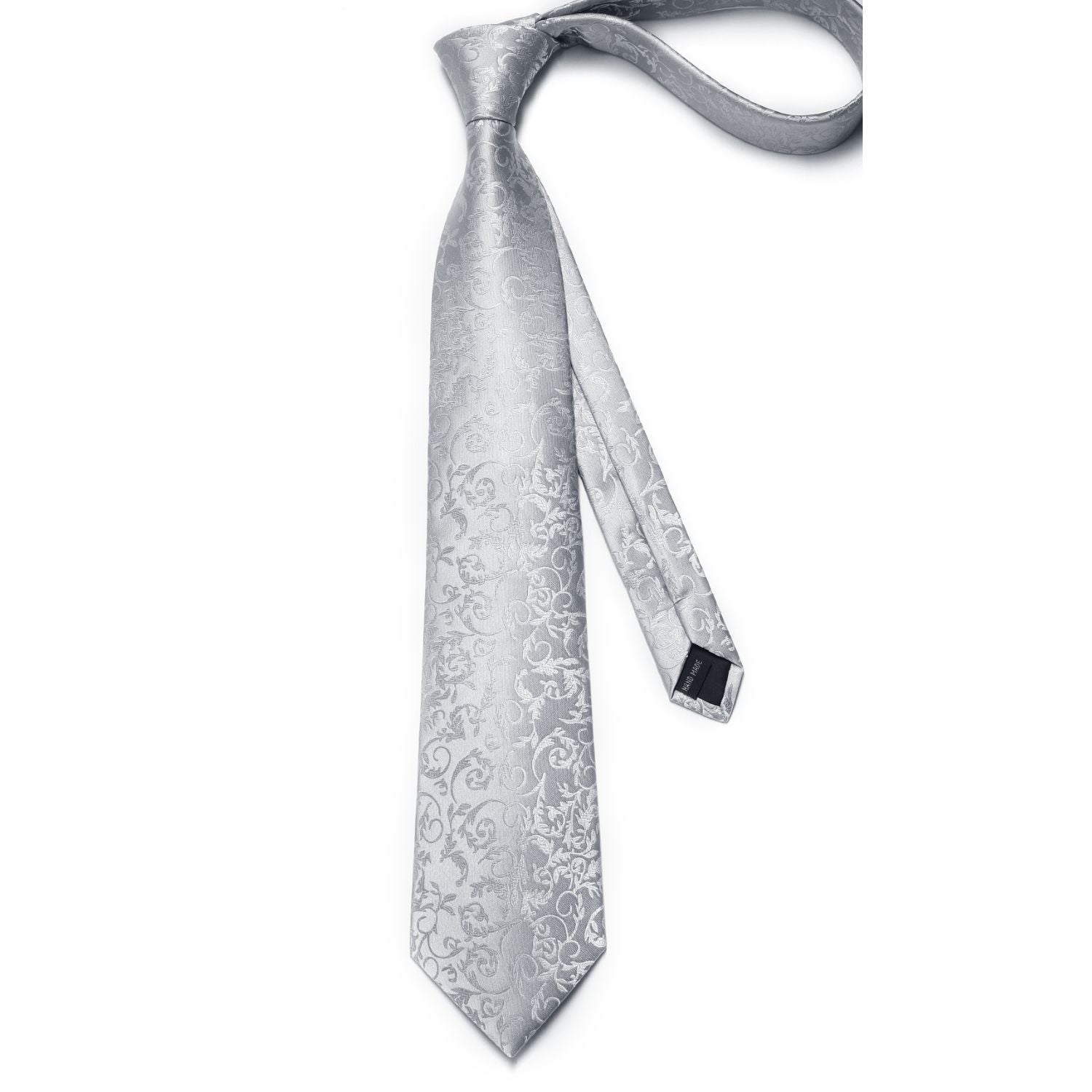 Paisley Tie Handkerchief Cufflinks - F2-SILVER