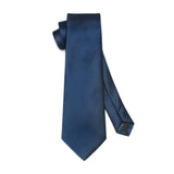 Stripe Tie Handkerchief Set - A- NAVY BLUE1