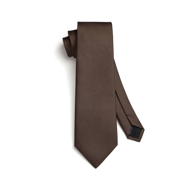 Solid Tie Handkerchief Clip - DARK BROWN-1 