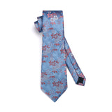 Floral Tie Handkerchief Set - W-PINK BLUE 